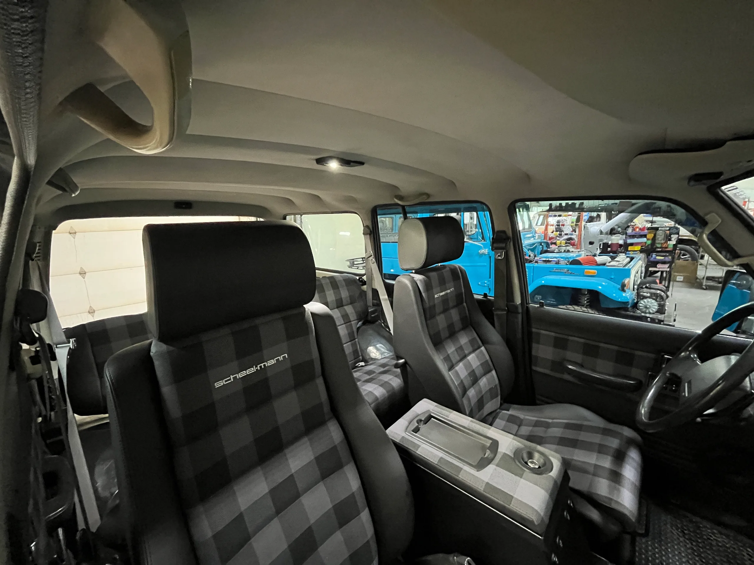 Interior upgrades completed during the grey FJ62 frame-down restoration