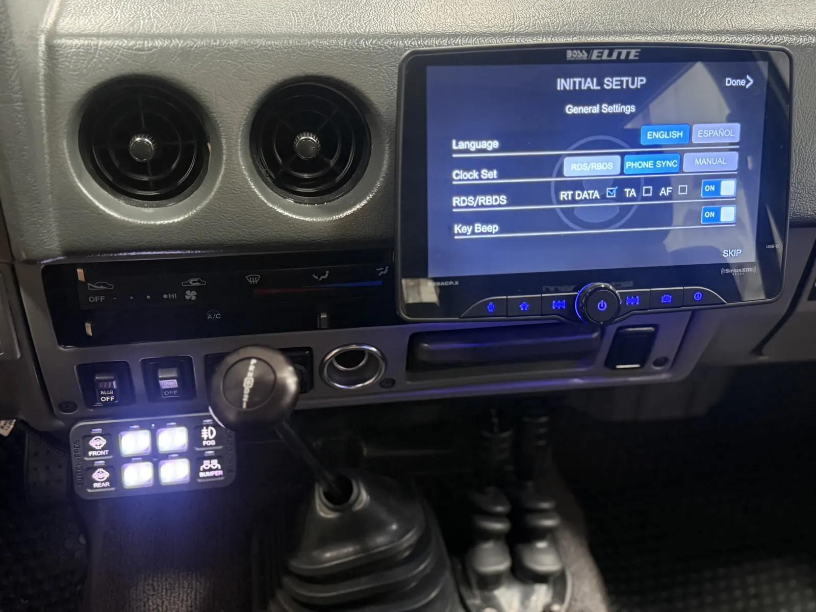 Boss Elite head unit and Switch-Pros control panel