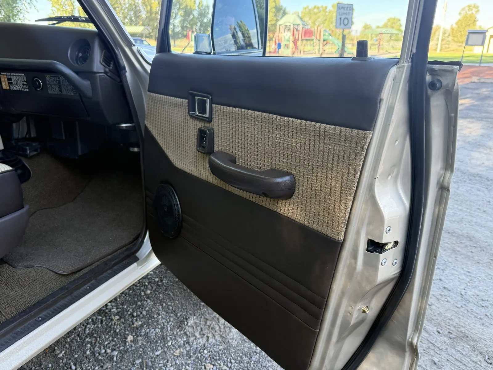Custom front passenger door panel in the 1988 FJ62