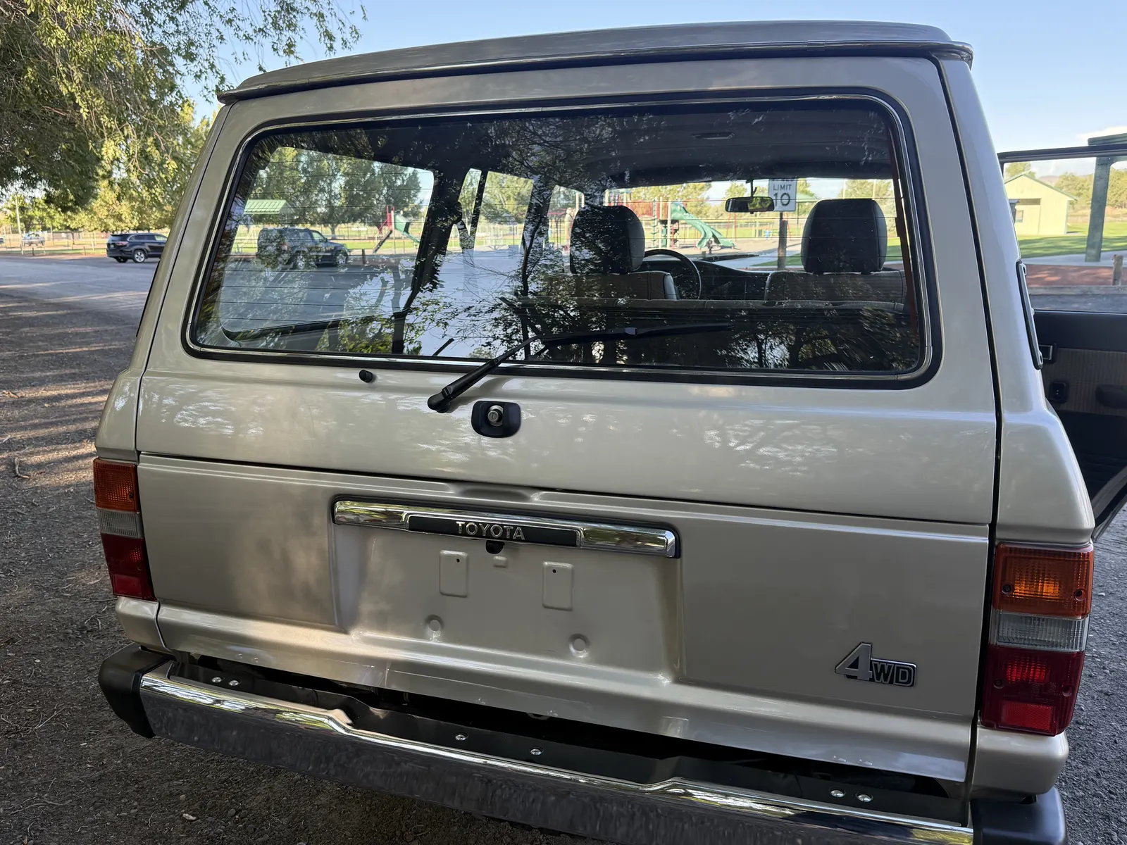 Rear tailgate of the 1988 FJ62 Land Cruiser