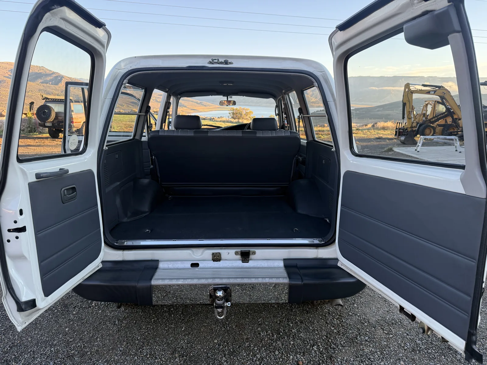 Cargo area with both ambulance-style rear doors open