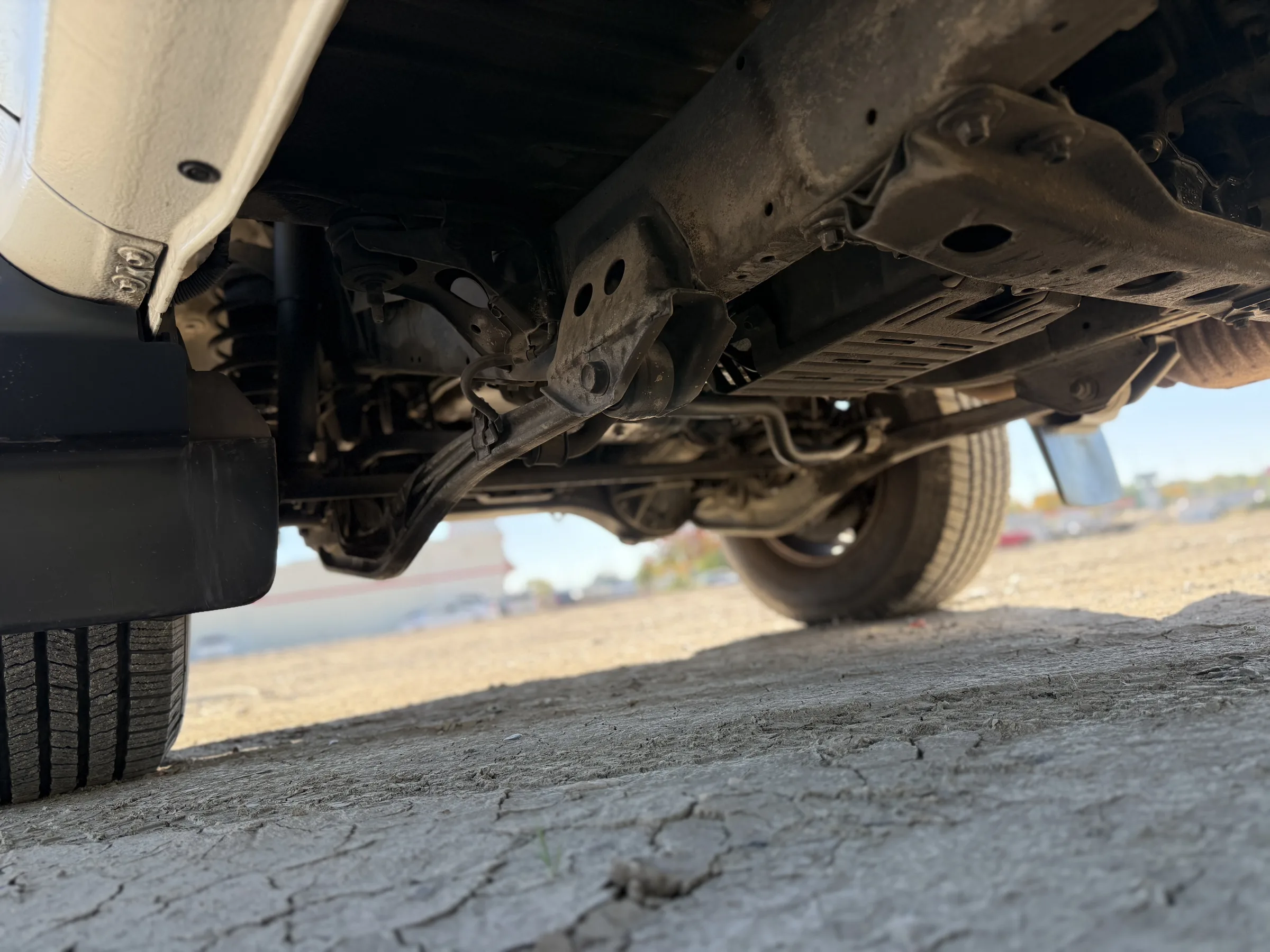 Front suspension and undercarriage beneath the 1994 FZJ80