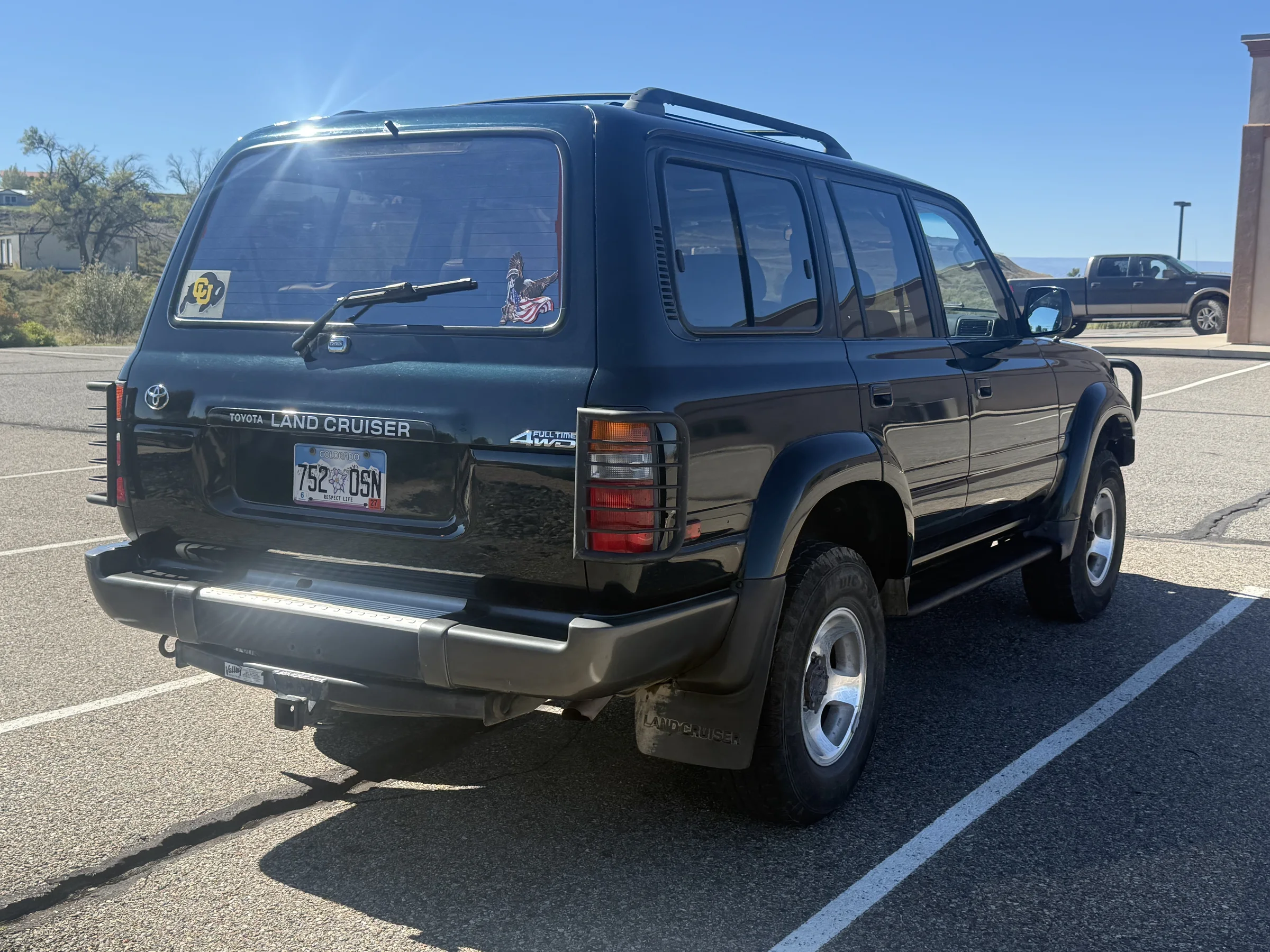 Rear view of the 1996 Toyota Land Cruiser FZJ80