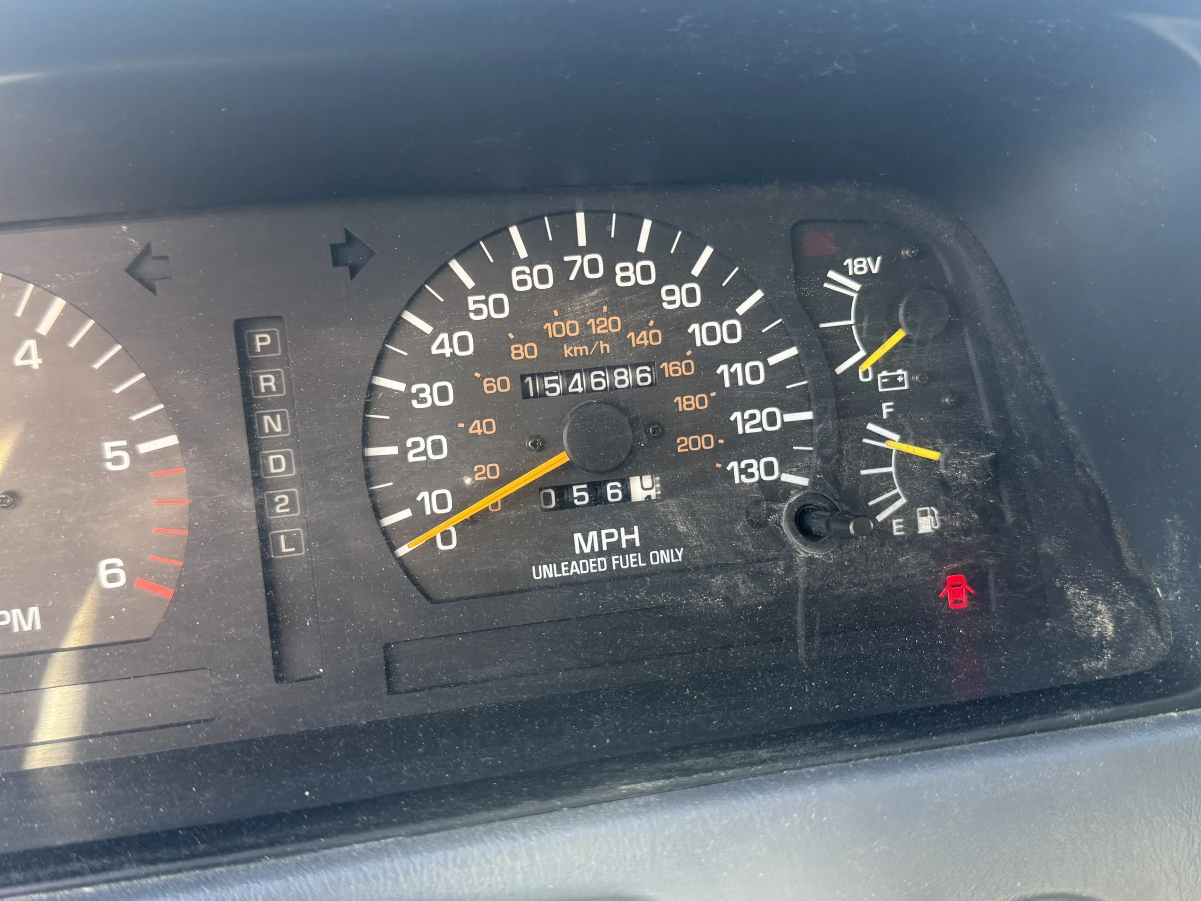 Instrument cluster showing 154686 miles