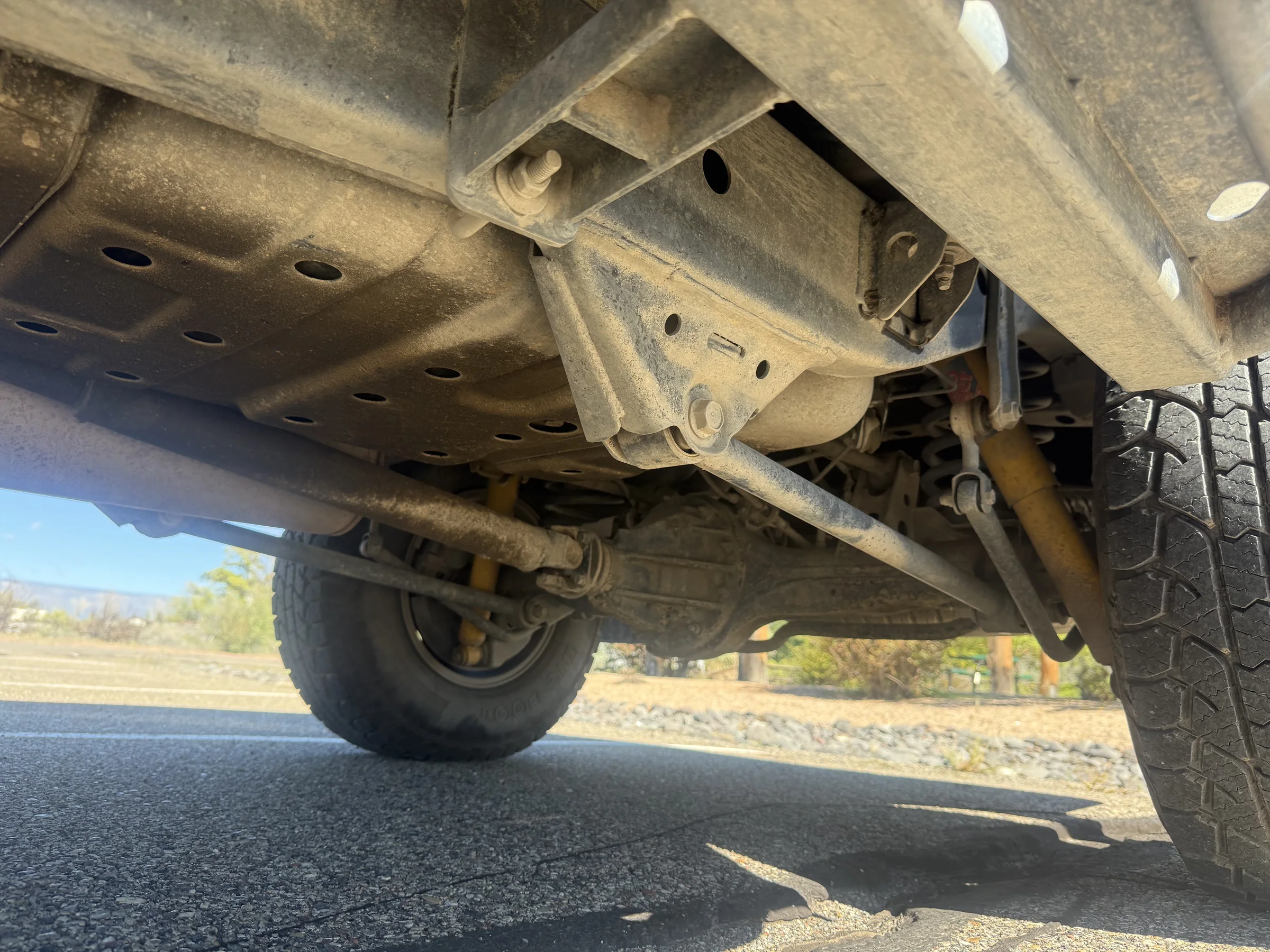Undercarriage and frame detail on the 1996 FZJ80