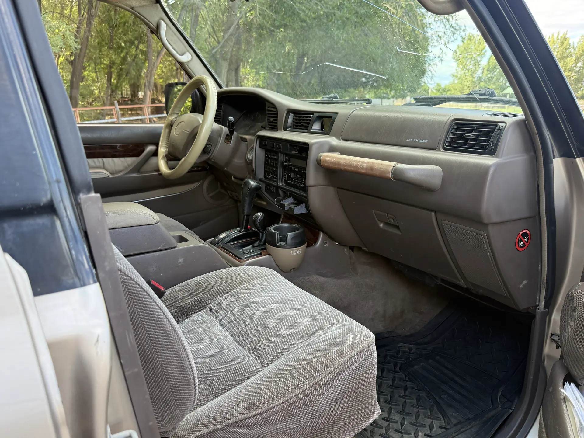 Front passenger seat and dashboard of the 1997 Lexus LX450