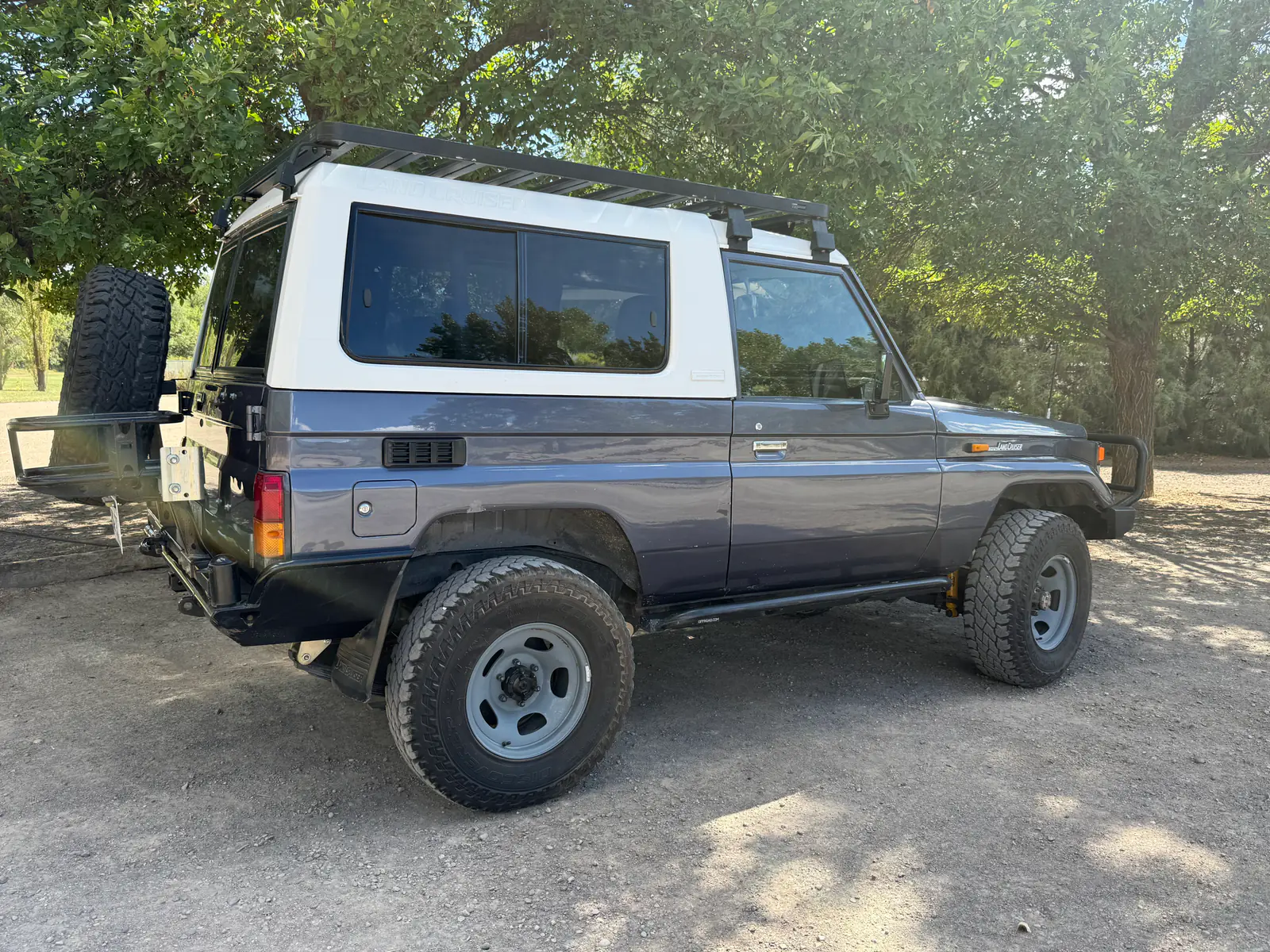 1985 BJ73 Land Cruiser rear driver-side view