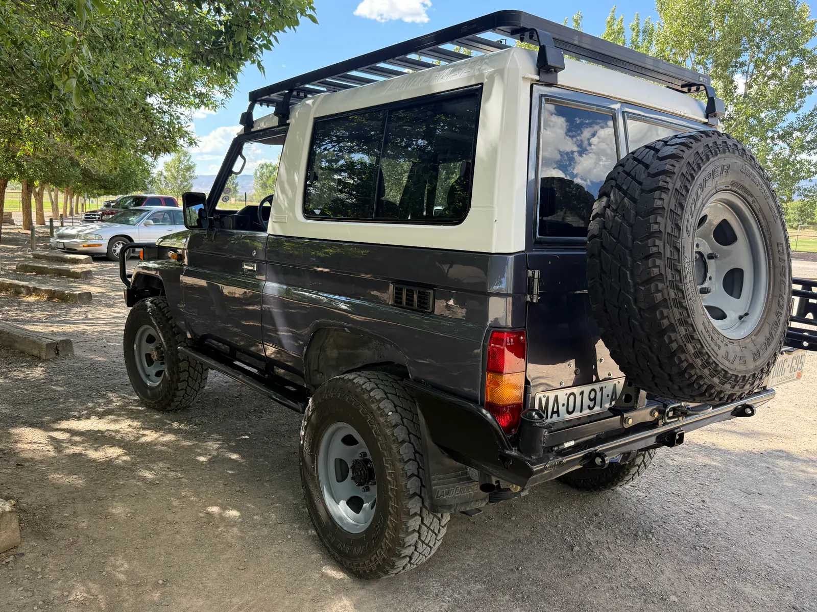 1985 BJ73 Land Cruiser rear passenger-side view