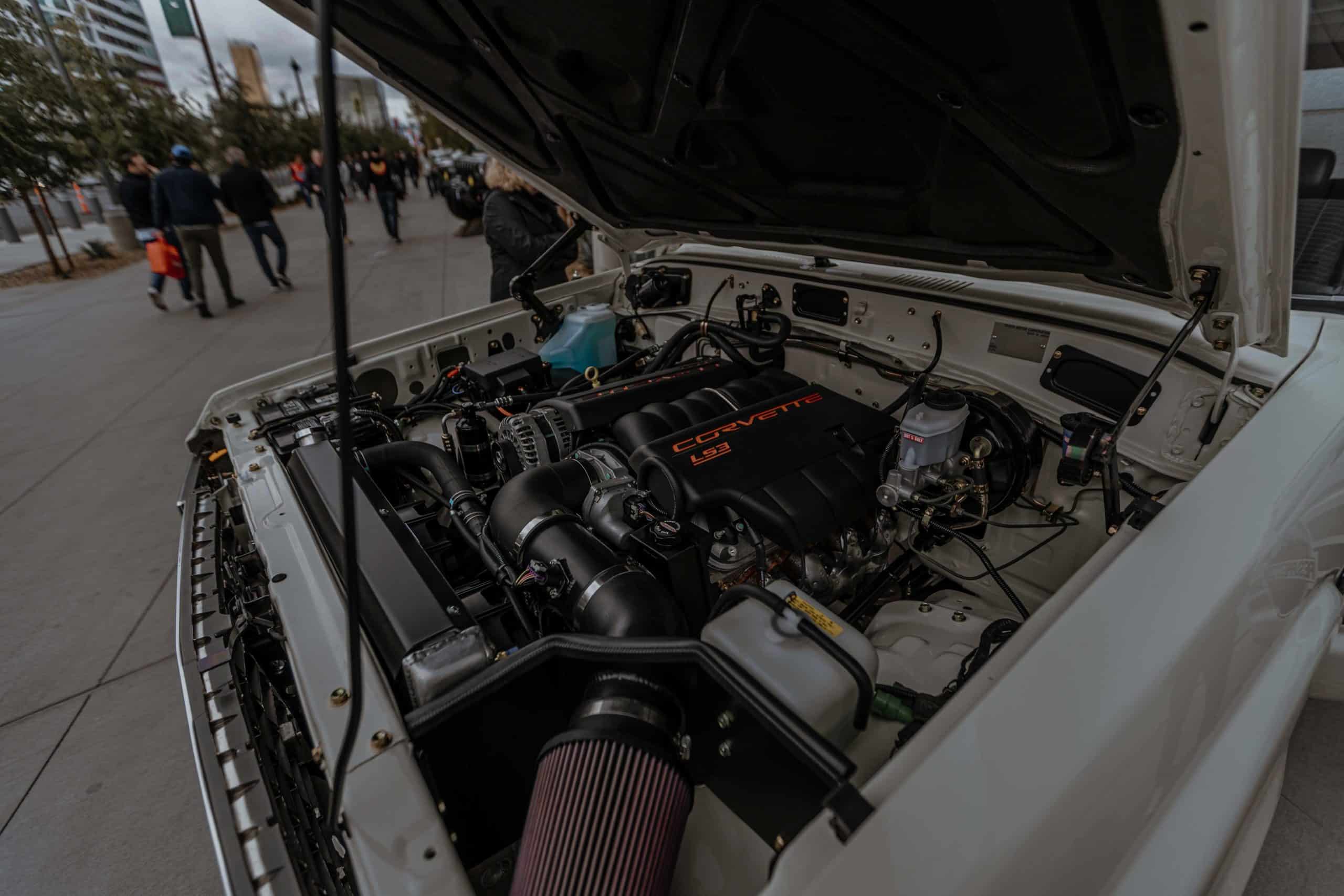 6.2l GM E-ROD LS3 V8 with a Toyota H55F 5 speed transmission