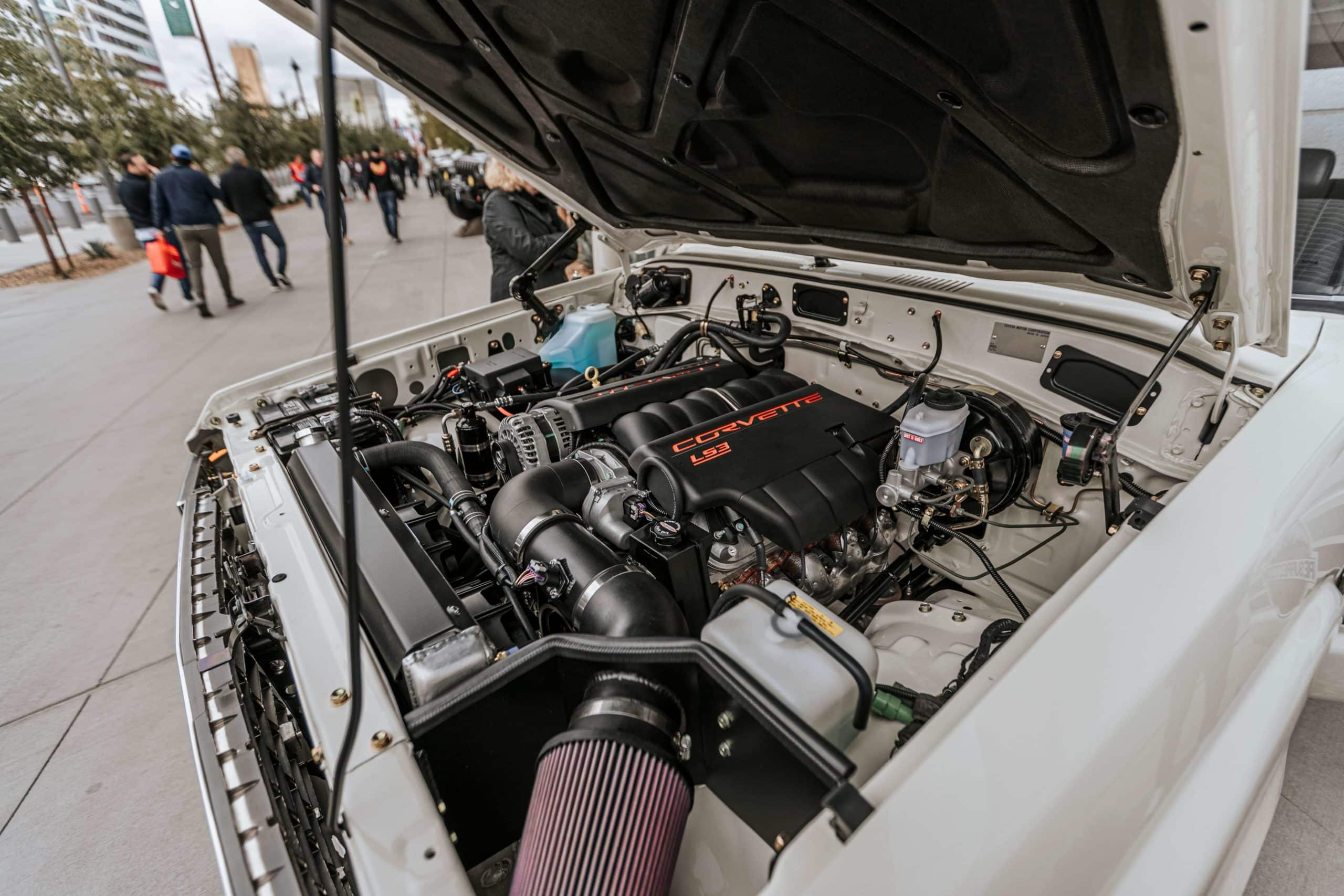 6.2l GM E-ROD LS3 V8 with a Toyota H55F 5 speed transmission